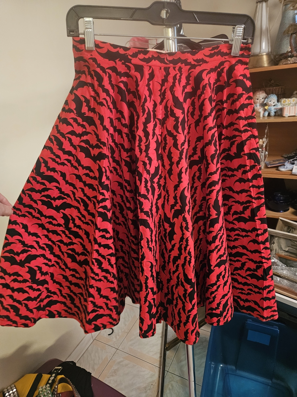 Red and Black Patterned Women's Skirt